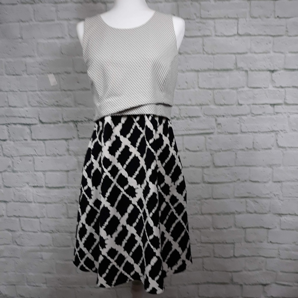 Anthropology Tabitha black and white dress size 12